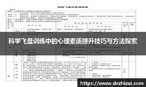 科学飞盘训练中的心理素质提升技巧与方法探索