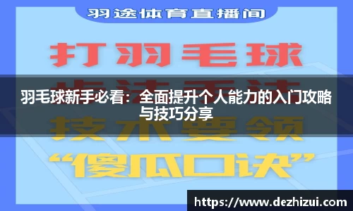 羽毛球新手必看：全面提升个人能力的入门攻略与技巧分享