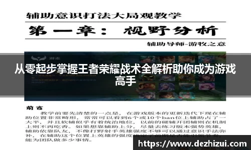从零起步掌握王者荣耀战术全解析助你成为游戏高手