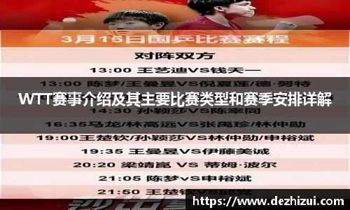 WTT赛事介绍及其主要比赛类型和赛季安排详解