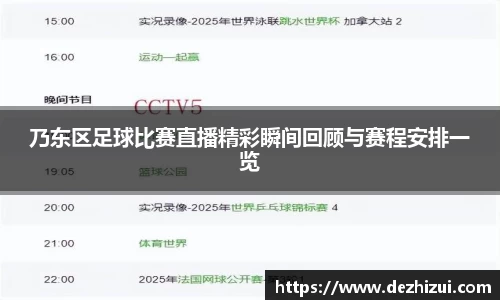 乃东区足球比赛直播精彩瞬间回顾与赛程安排一览